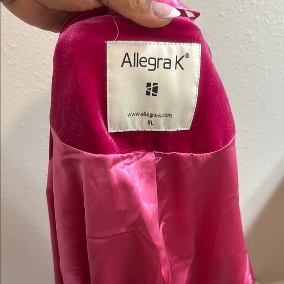 Allegra K Pink Velvet Blazer Tailored Suit Jacket - Picture 7 of 7